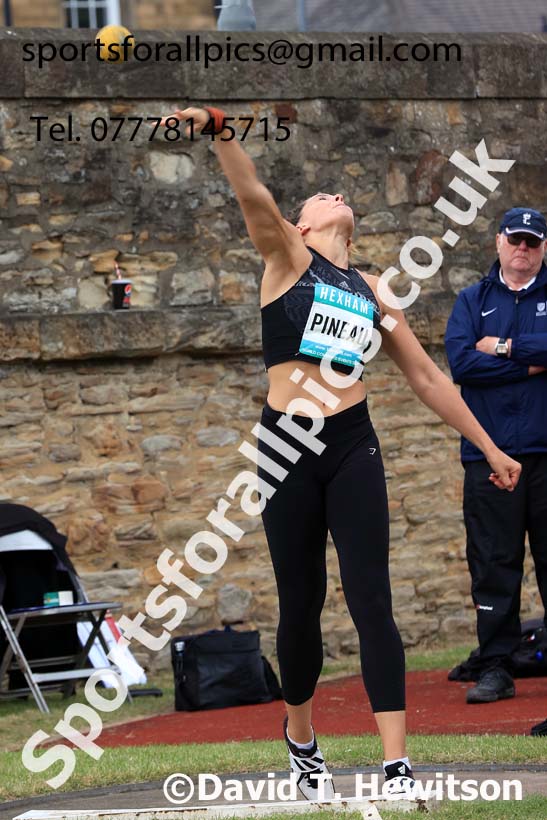 Womens Heptathlon Shot Putt, 2024 EAP International Combined events, Hewcham, Northumberland.  Photo: David T. Hewitson/Sports for All Pics